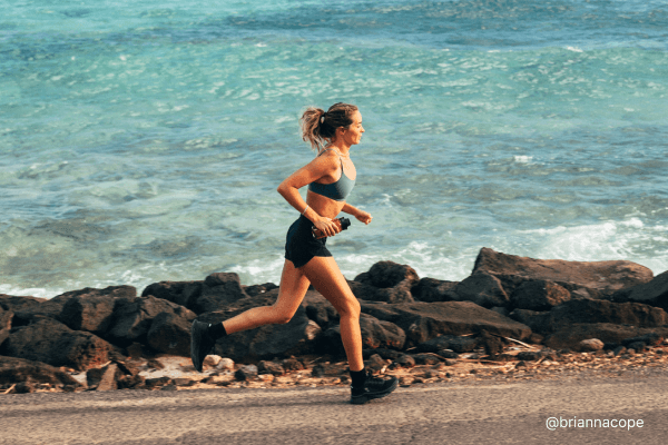 a woman running