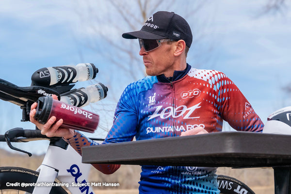 Matt Hanson drinking 2before before a triathlon