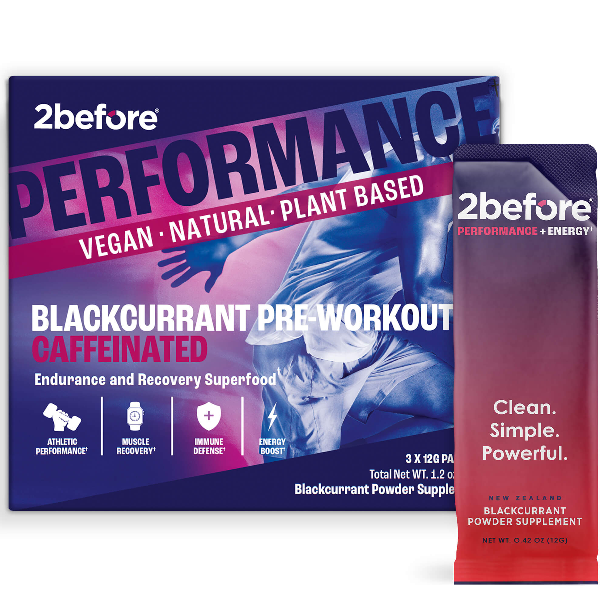 Sample Pack - 2before Blackcurrant Pre-Workout (3 sachets)