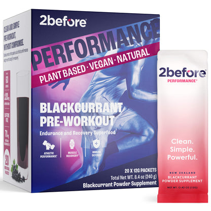 2before blackcurrant powder pre-workout - caffeine free
