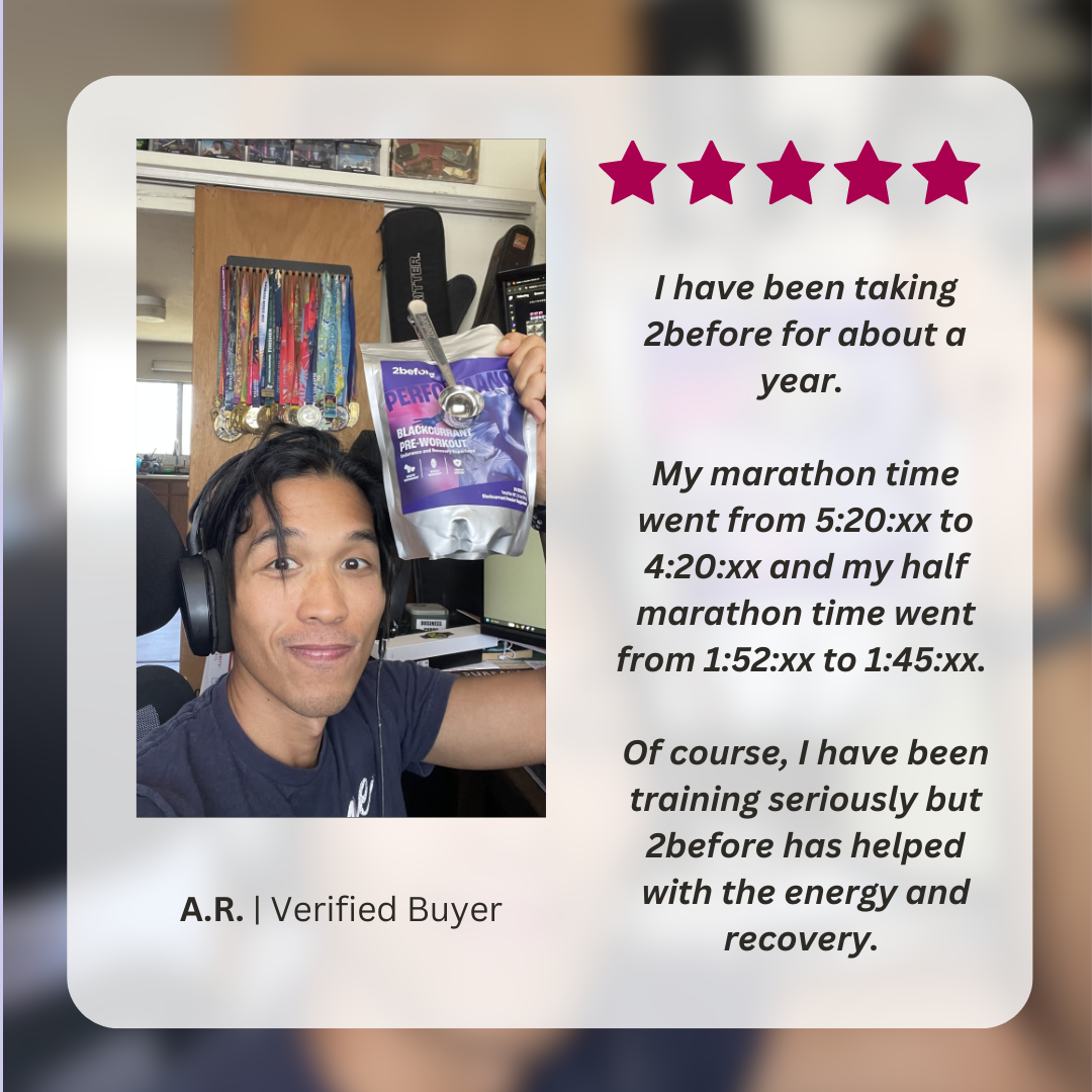 Customer review - 2before blackcurrant helps with energy and recovery